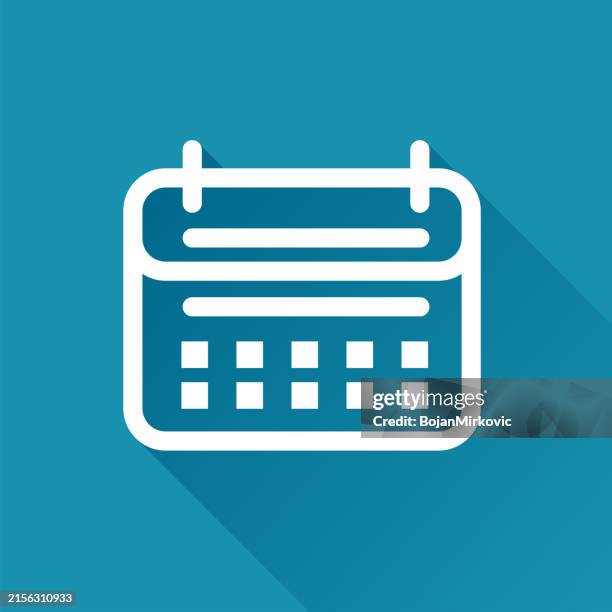 calendar, date, reminder line icon. vector - long time stock illustrations