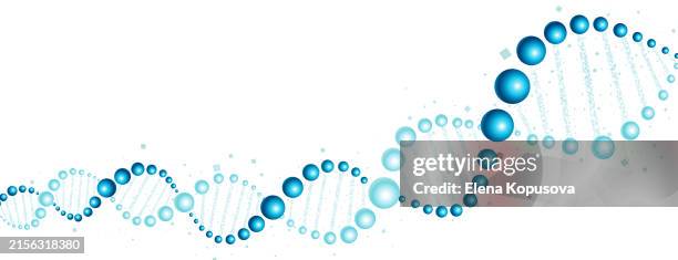 bildbanksillustrationer, clip art samt tecknat material och ikoner med medical nanotechnology concept in modern style. dna helix on a white background. - dna