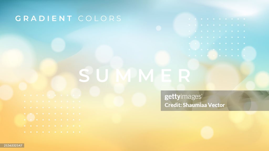 Verschwommener abstrakter Sommerhintergrund, mehrfarbiger Farbverlauf fließende holografische Vektorhintergrund-Design-Tapetenvorlage mit geometrischer Form, dynamischer Farbe, Wellen und Mischung. Futuristisches modernes Hintergrunddesign für Geschäfte