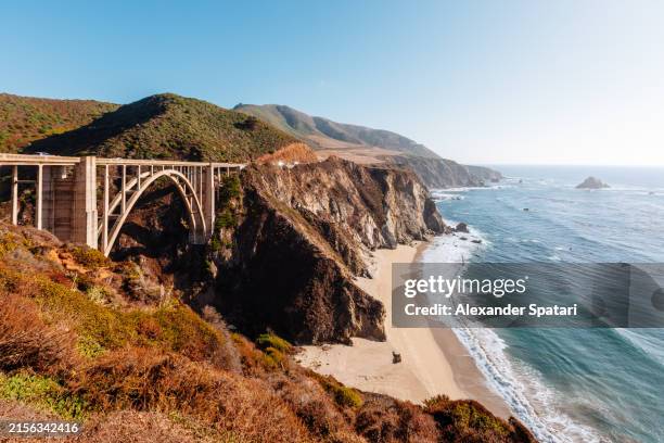 big sur and bixby bridge along california state route 1, usa - california stock pictures, royalty-free photos & images