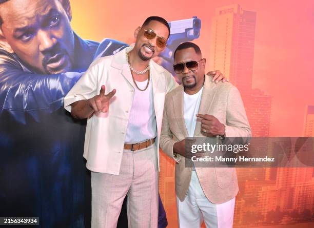 Will Smith and Martin Lawrence attend the Bad Boys: Ride Or Die Miami Premiere on June 05, 2024 in Miami, Florida.