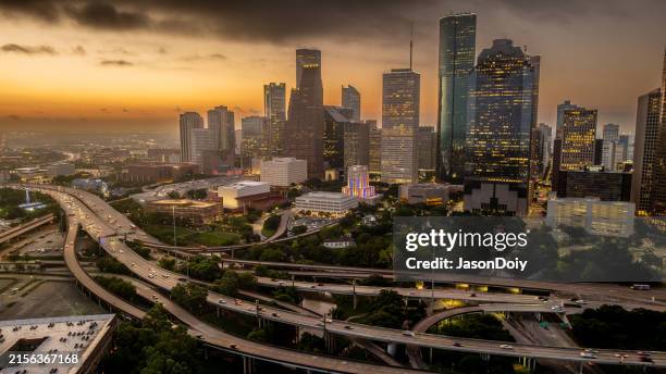 downtown houston texas - greater houston - fotografias e filmes do acervo