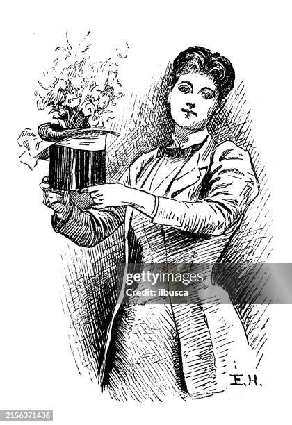 british satire caricature comic cartoon illustration - top hat stock illustrations