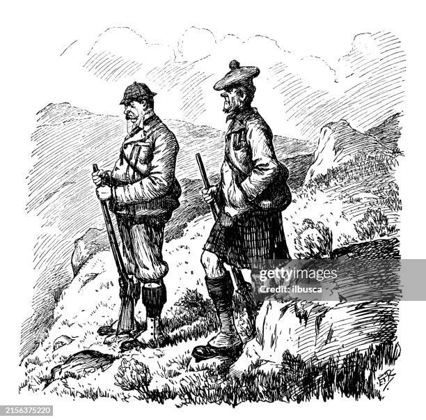 british satire caricature comic cartoon illustration - mountain ridge stock illustrations