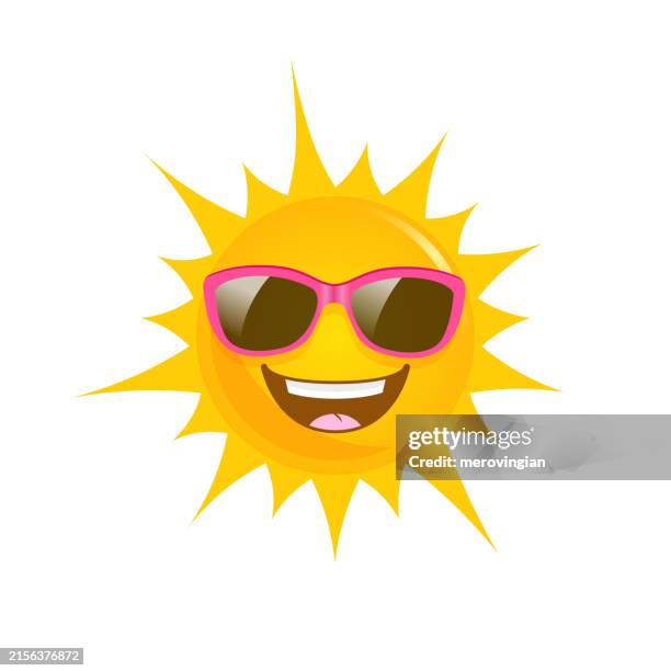 smiling sun with sunglasses - sunlight stock illustrations