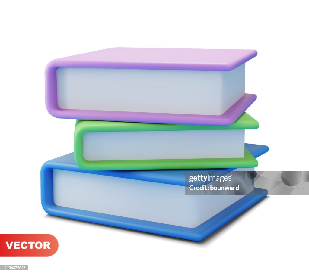 3d Stack of Closed Books. Vector