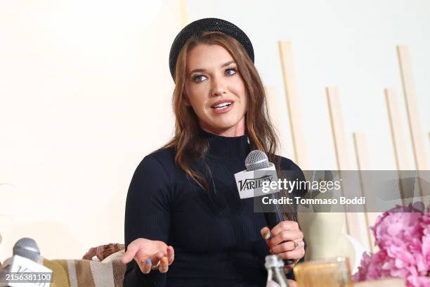 Parvati Shallow speaks on stage during the "Meet the Makers: Peacock’s 'The Traitors'" panel at Variety's TV FYC Fest at 1 Hotel West Hollywood on...