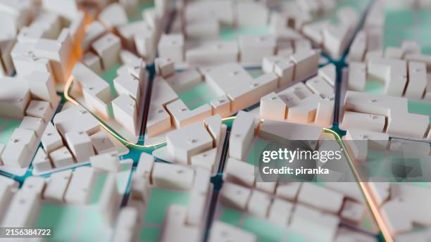 abstrakte stadt - planung stock-fotos und bilder