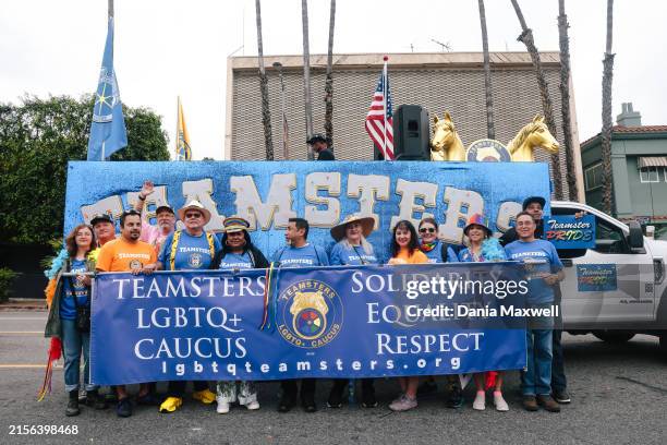 Los Angeles, CA Representatives with the Teamsters Local 399, the labor union representing Hollywood drivers, animal trainers, location scouts and...