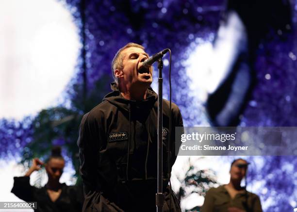 Liam Gallagher performs live on stage during his ‘Definitely Maybe 30 Years’ tour at The O2 Arena on June 06, 2024 in London, England.