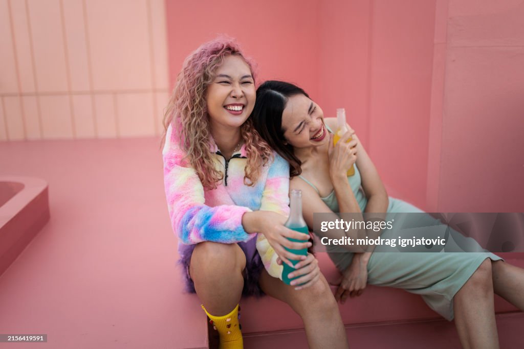 Women enjoying on a party