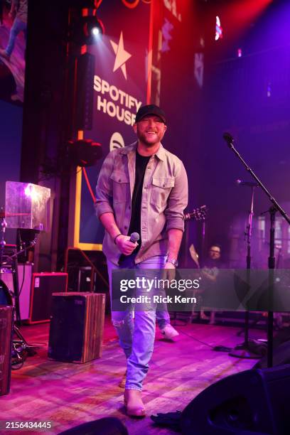 Cole Swindell performs onstage at Spotify House during CMA Fest 2024 - Day 1 at Ole Red on June 06, 2024 in Nashville, Tennessee.