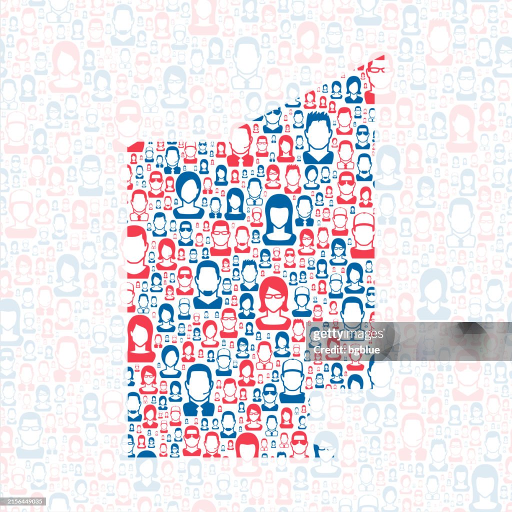 Dona Ana County, New Mexico. Map with blue and red People