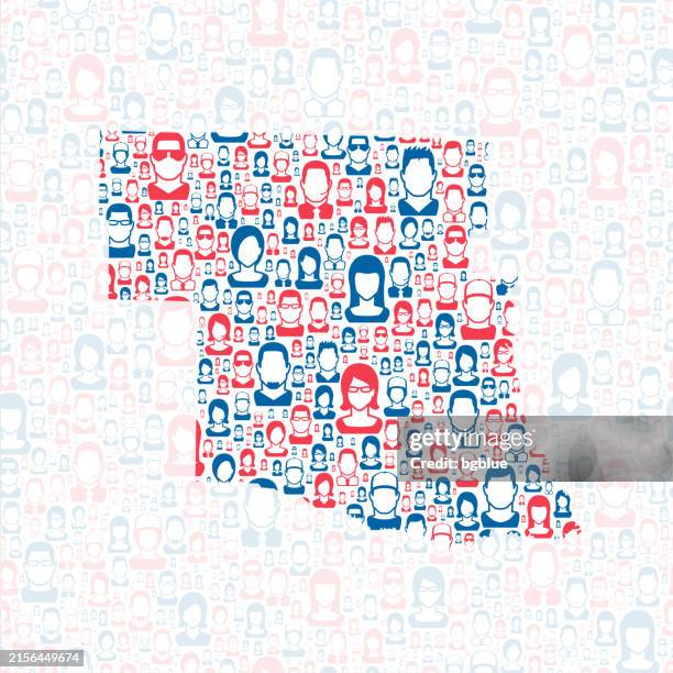 pike county, arkansas. map with blue and red people - murfreesboro tennessee stock illustrations