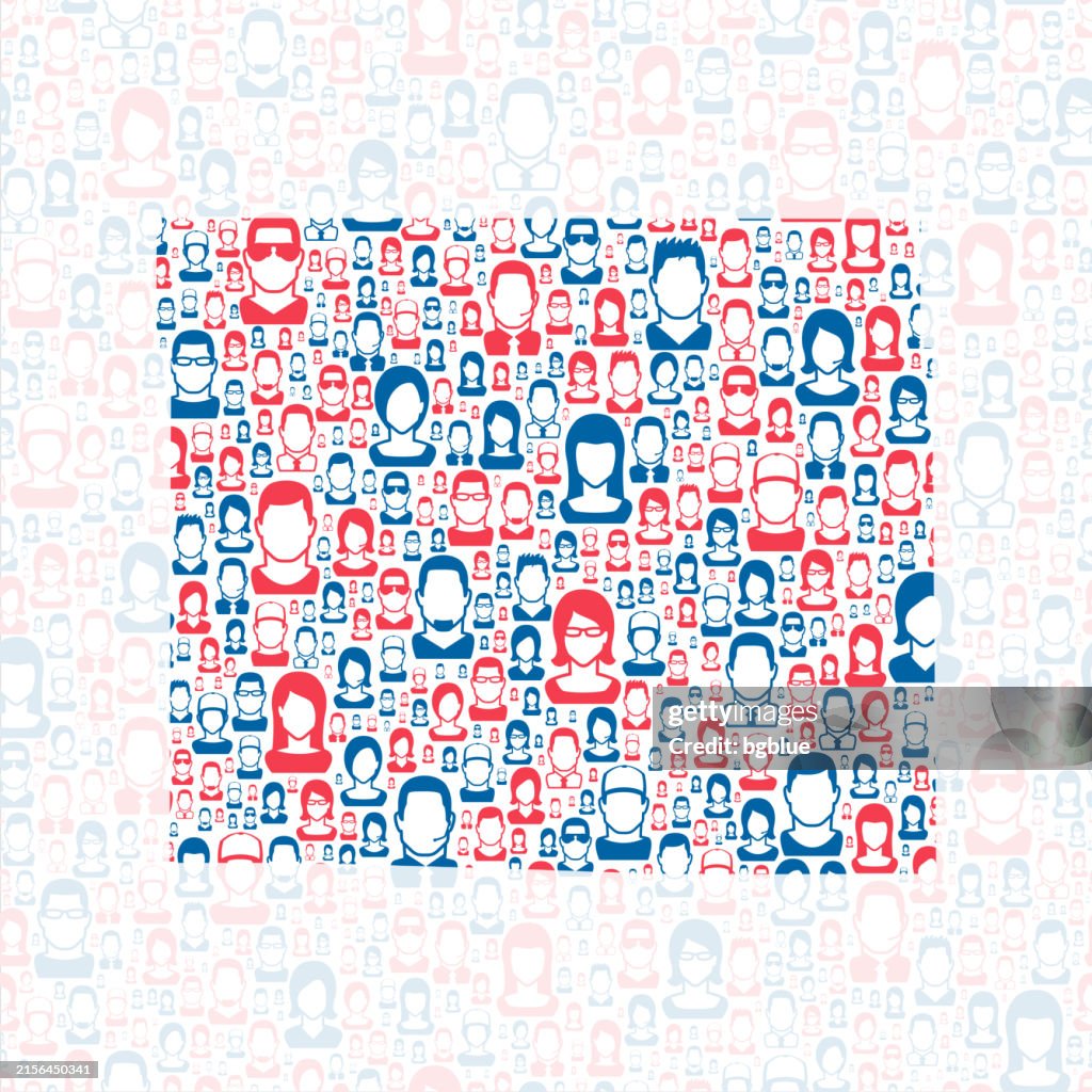 Ford County, Kansas. Map with blue and red People