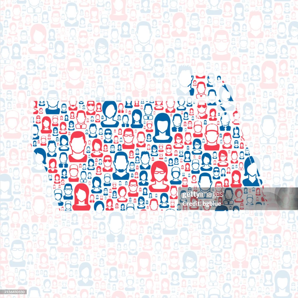 Martin County, Florida. Map with blue and red People