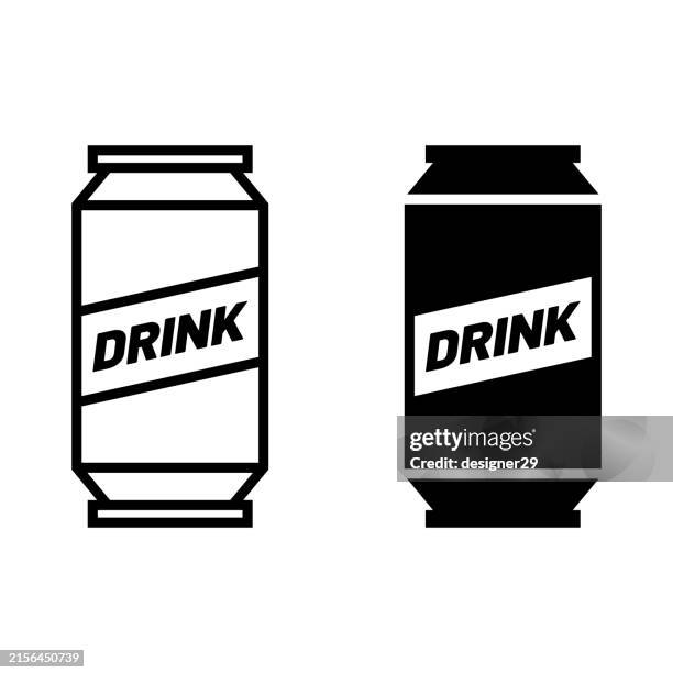 drink can icon vector design. - soda can stock illustrations
