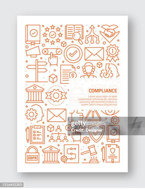 compliance related banner design for web page, headline, brochure, annual report and book cover - collect icon stock illustrations