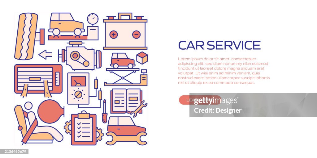 CAR SERVICE Related Banner Design for Web Page, Headline, Brochure, Annual Report and Book Cover