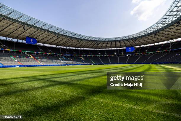 General view of the stadium ahead of the UEFA EURO 2024 Germany at Olympiastadion on June 07, 2024 in Berlin, Germany. Germany is hosting the Euro...