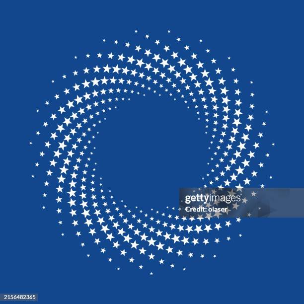 stockillustraties, clipart, cartoons en iconen met stars in swirl pattern around copy space - duizelig
