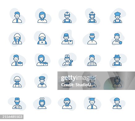 Avatars Icons Set - Vector Illustration of Diverse Professions and Characters Avatars Icons Set - Vector Illustration of Diverse Professions and Characters