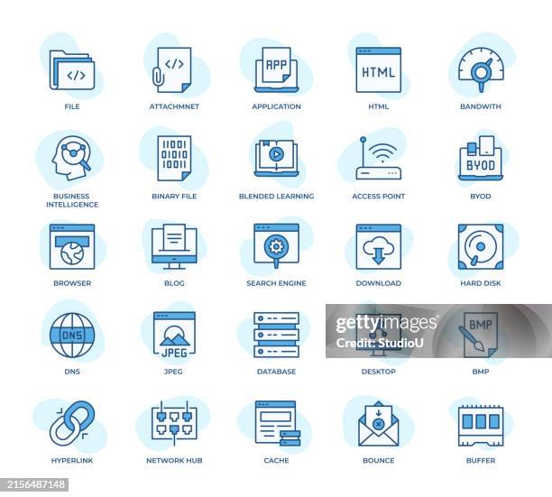 informationstechnologie und digitale konzepte icons-set - bring your own device stock-grafiken, -clipart, -cartoons und -symbole