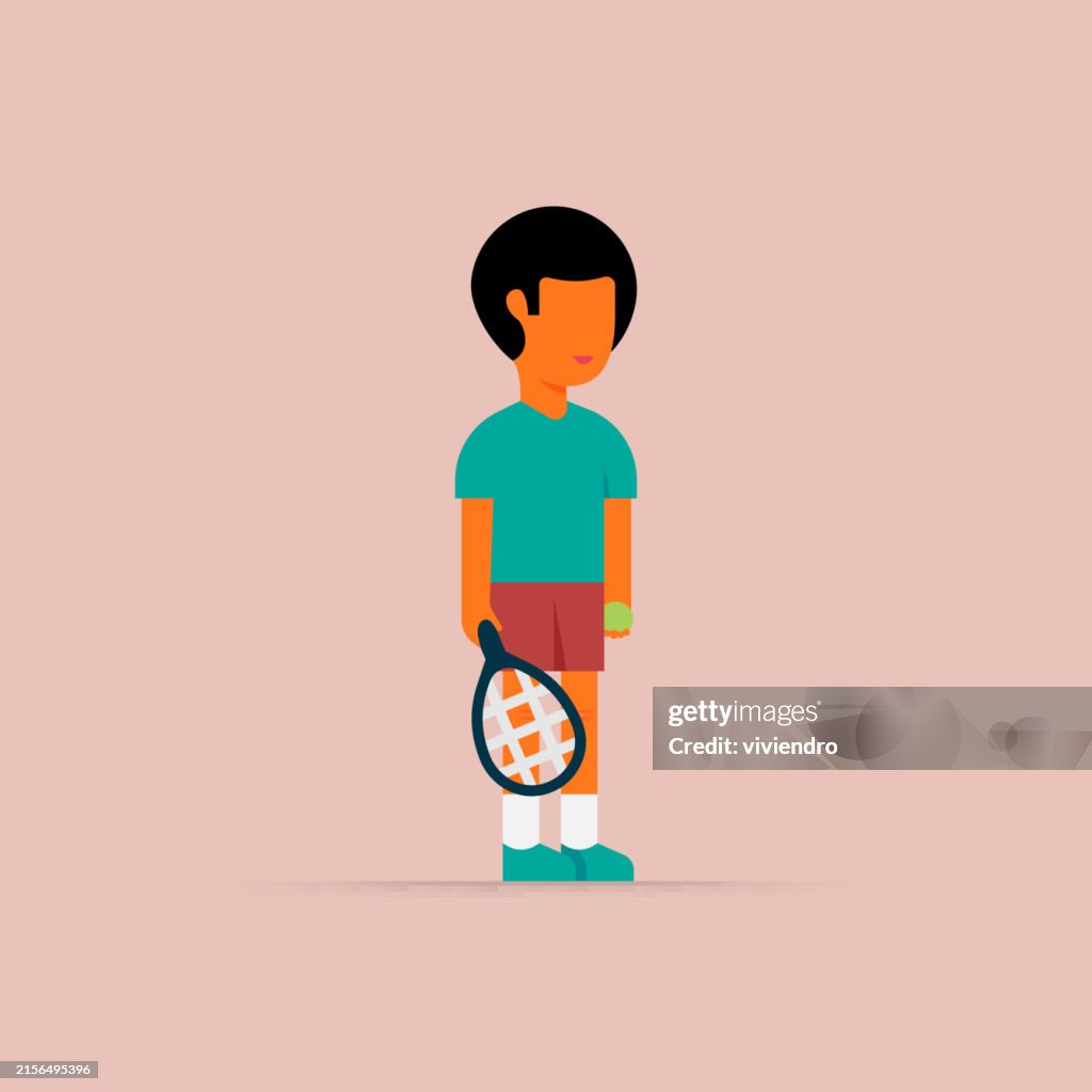 Bunte Zeichnung Tennisspieler Illustration