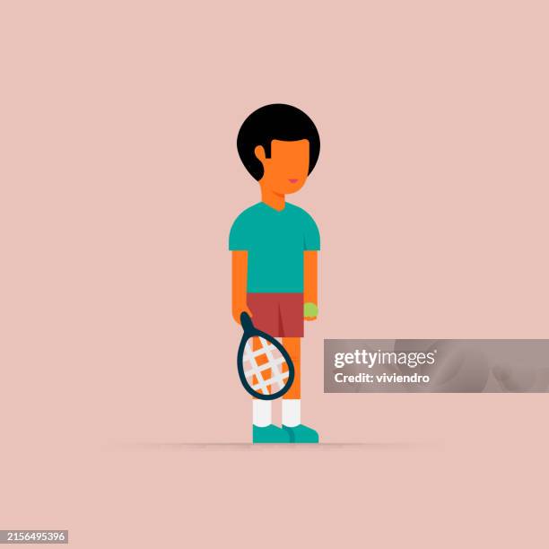 colorful drawing tennis player illustration - tennis player serving stock illustrations