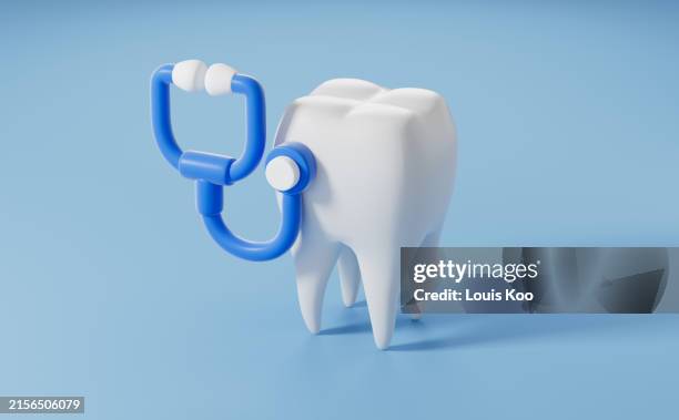 3d rendering check dental check - stethoscope 3d render stock pictures, royalty-free photos & images