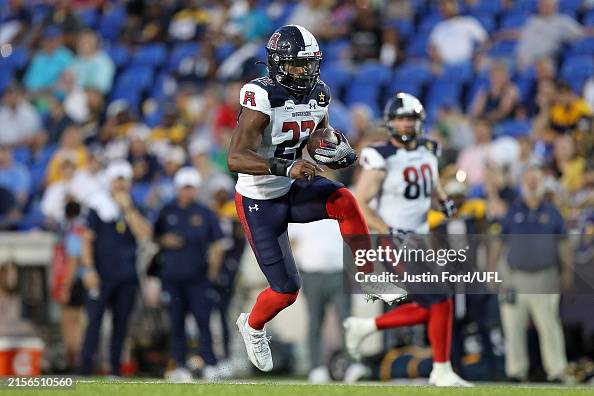 Houston Merritt Kirk Merritt of the Houston Roughnecks carries the ball during the ...