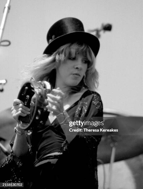 Singer Stevie Nicks of the pop group Fleetwood Mac performs live May 3 Campus Stadium, UCSB, Santa Barbara, California.