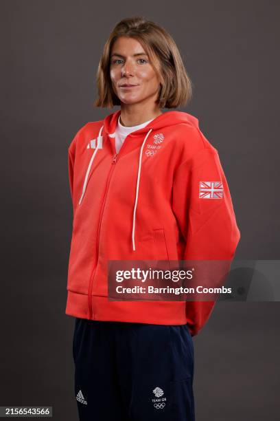Beth Potter poses during the Team GB Paris 2024 Kitting Out at NEC Arena on June 11, 2024 in Birmingham, England.