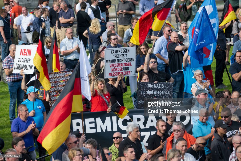 AfD Supporters Protest In Mannheim Following Policeman's Murder