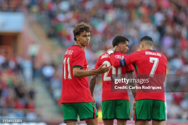 Joao Felix of Portugal celebrates scoring Portugal goal during the International Friendly match between Portugal and Republic of Ireland at Estadio...