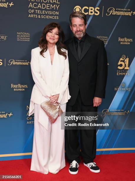 Valerie Bertinelli and Mike Goodnough attend the 51st annual Daytime Emmys Awards at The Westin Bonaventure Hotel & Suites, Los Angeles on June 07,...