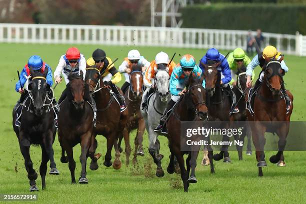 Jason Collett riding Decadent Tale wins Race 2 Midway during Sydney Racing at Royal Randwick Racecourse on June 08, 2024 in Sydney, Australia.