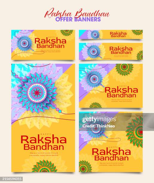 happy raksha bandhan ceremony banner template design - raksha bandhan stock illustrations