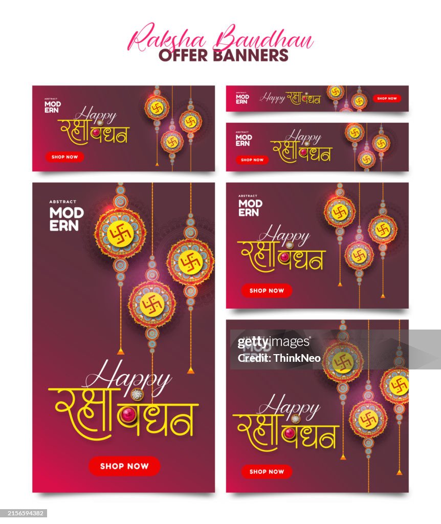 Happy raksha bandhan ceremony banner template design
