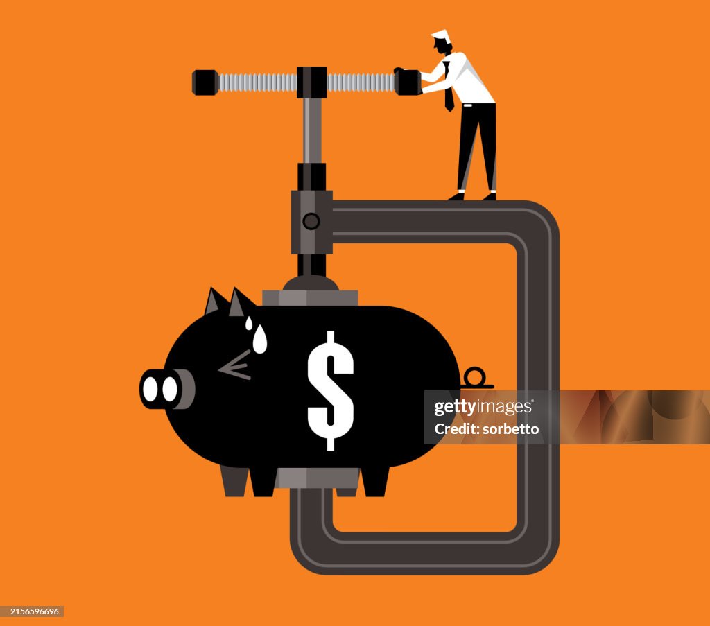 Under preassure - saving - Businessman