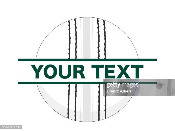 cricket ball with text - bowling poster stock illustrations