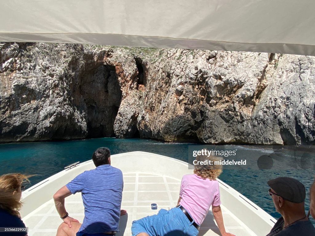 Tourboat at the caves in Santa Maria di Leuca