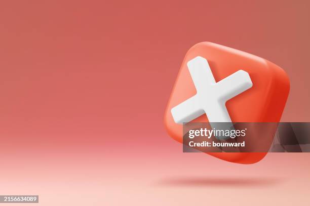 3d cross check mark. vector - thumbs down stock illustrations