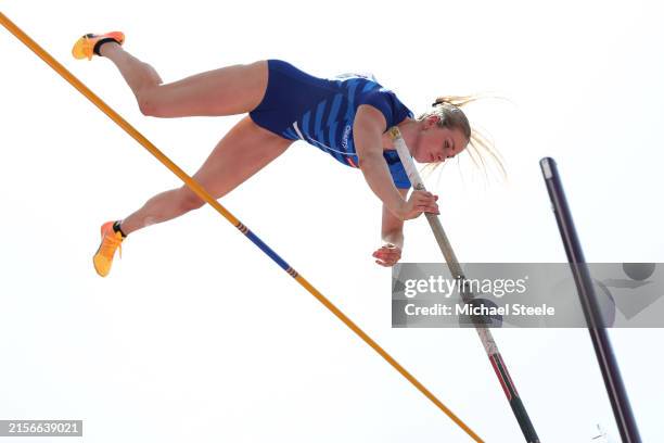 Elina Lampela of Team Finland in the Women's Pole Vault Qualification Group A on day two of the 26th European Athletics Championships - Rome 2024 at...