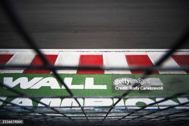 Wall of Champions is seen painted on the kerbing next to the wall during final practice ahead of the F1 Grand Prix of Canada at Circuit Gilles...