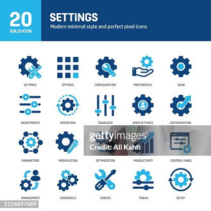 Setting glyph solid icons. Containing control, panel, adjusting, customized solid icons collection. Vector illustration. For website design, logo, app, template, ui, etc. Setting glyph solid icons. Containing control, panel, adjusting, customized solid icons collection. Vector illustration. For website design, logo, app, template, ui, etc.