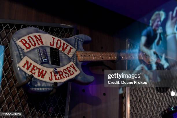 Custom is shown on display during the "Bon Jovi Forever" exhibit at the Rock and Roll Hall of Fame and Museum on June 08, 2024 in Cleveland, Ohio.