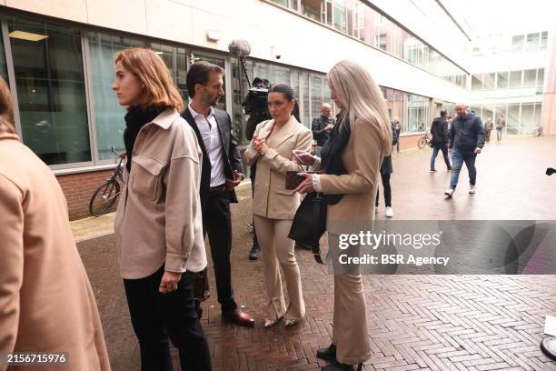 Jill Helena, Sebas Diekstra during Ali B speaks to the press prior to his trial at North Holland District Court on June 12, 2024 in Haarlem,...