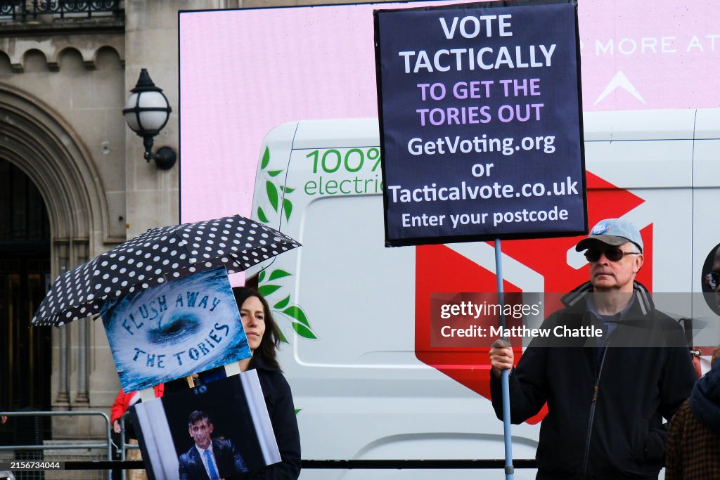General Election Protesters At Westminster, London