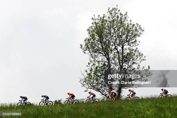 General view of Dorian Godon of France, Bruno Armirail of France and Decathlon AG2R La Mondiale Team, Markus Hoelgaard of Norway and Team Uno-X...
